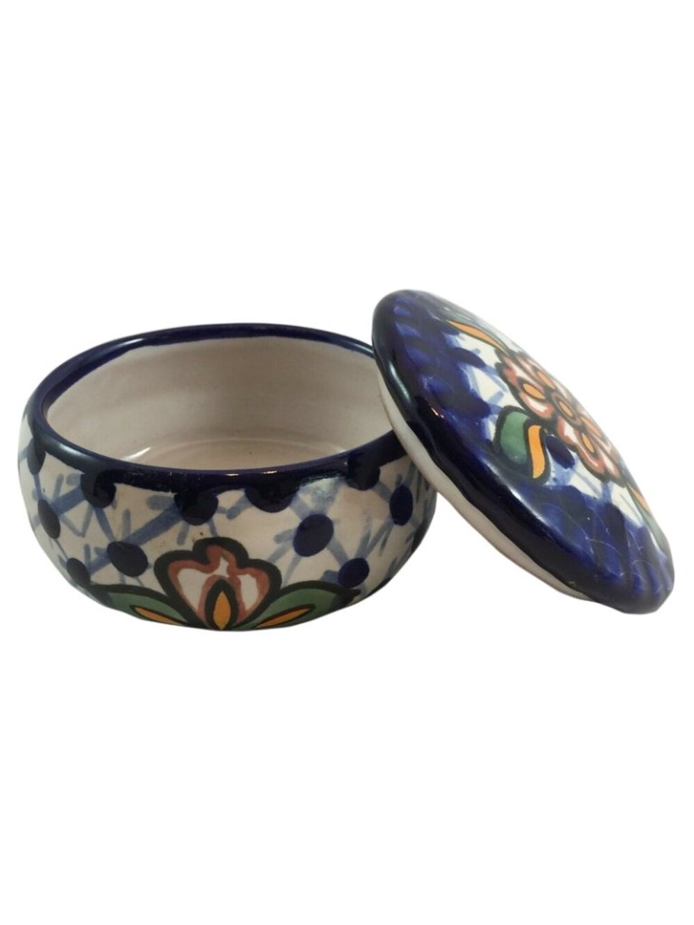 Traditional Design Multi-color Trinket or Dresser Box Made in Mexico 3.5" x 2" - Picture 3 of 8